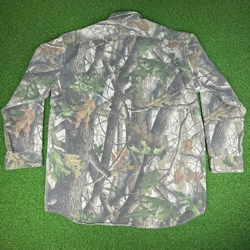 Redhead Bass Pro Shops Camo Real Tree Hardwood Long Sleeve Hunting Shirt Sz LT